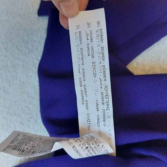 Zara M Purple Crop Top Long Sleeve Square Neck Side Zip - NWT - Picture 7 of 9